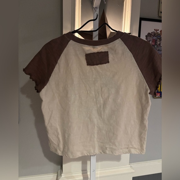 Patchwork Peace Sign Raglan Tee Size Small - Picture 3 of 3